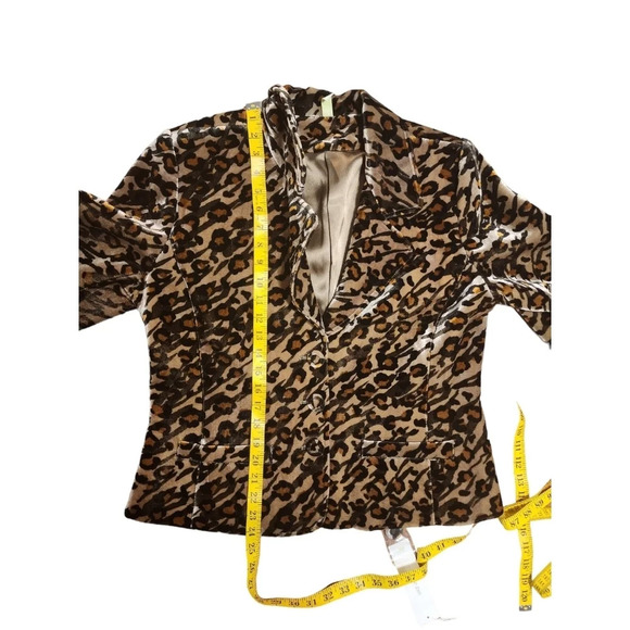 Vintage Debra Deroo Leopard Print Brown Black Blazer Women's Size Medium - Picture 13 of 16